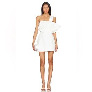 Bardot Bella Bow Mini Dress in Orchid White, Size 4